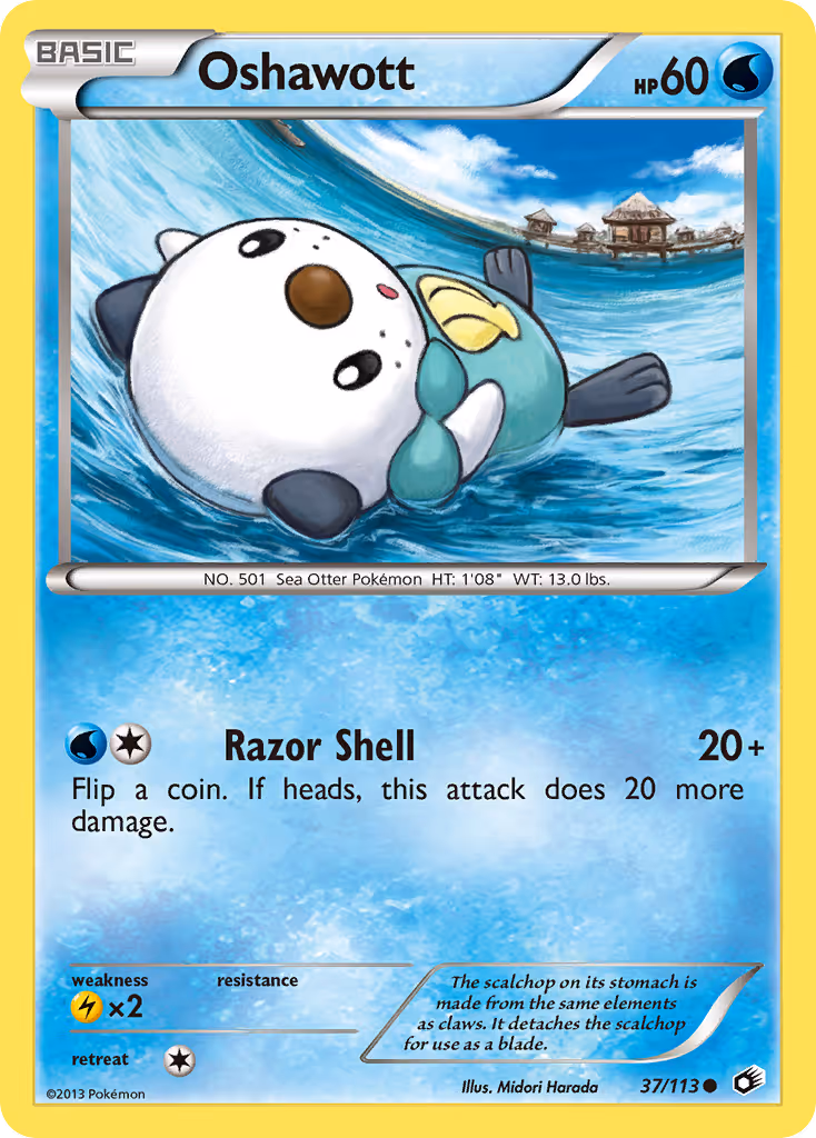 Oshawott 37/113 Pokemon card