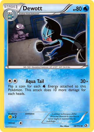 Dewott 38/113 Pokemon card