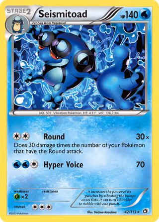 Seismitoad 42/113 Pokemon card