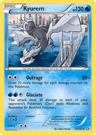 Kyurem 43/113 Pokemon card