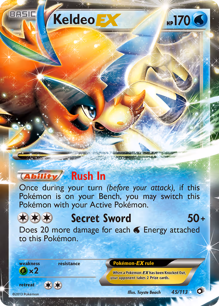 Keldeo-EX 45/113 Pokemon card