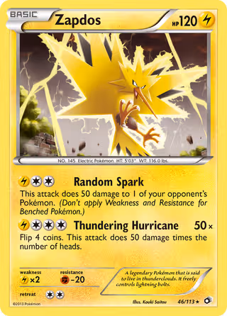 Zapdos 46/113 Pokemon card