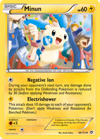 Minun 48/113 Pokemon card