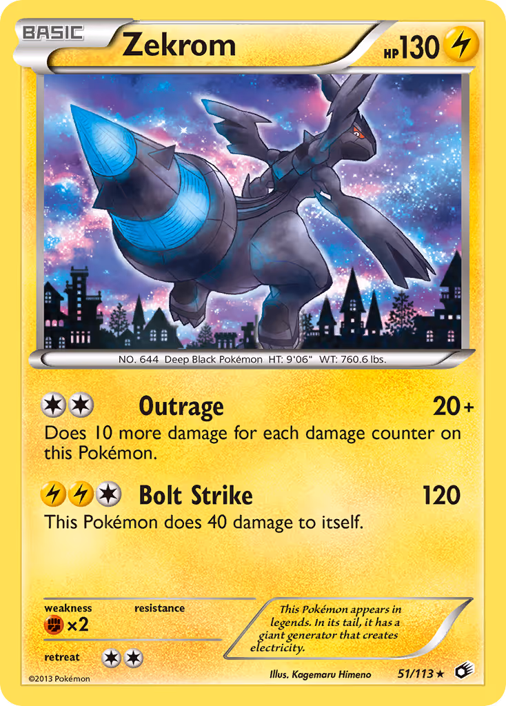 Zekrom 51/113 Pokemon card