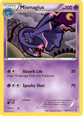 Mismagius 58/113 Pokemon card