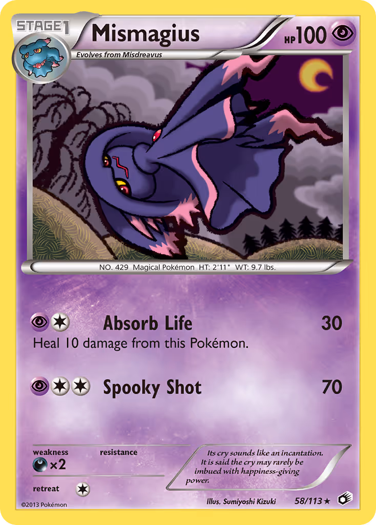 Mismagius 58/113 Pokemon card