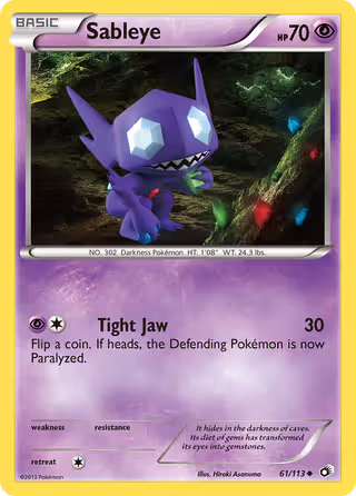 Sableye 61/113 Pokemon card