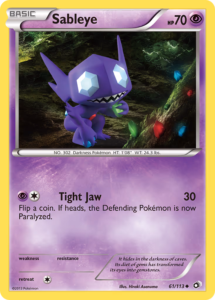 Sableye 61/113 Pokemon card