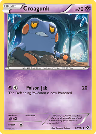 Croagunk 62/113 Pokemon card
