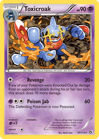 Toxicroak 63/113 Pokemon card