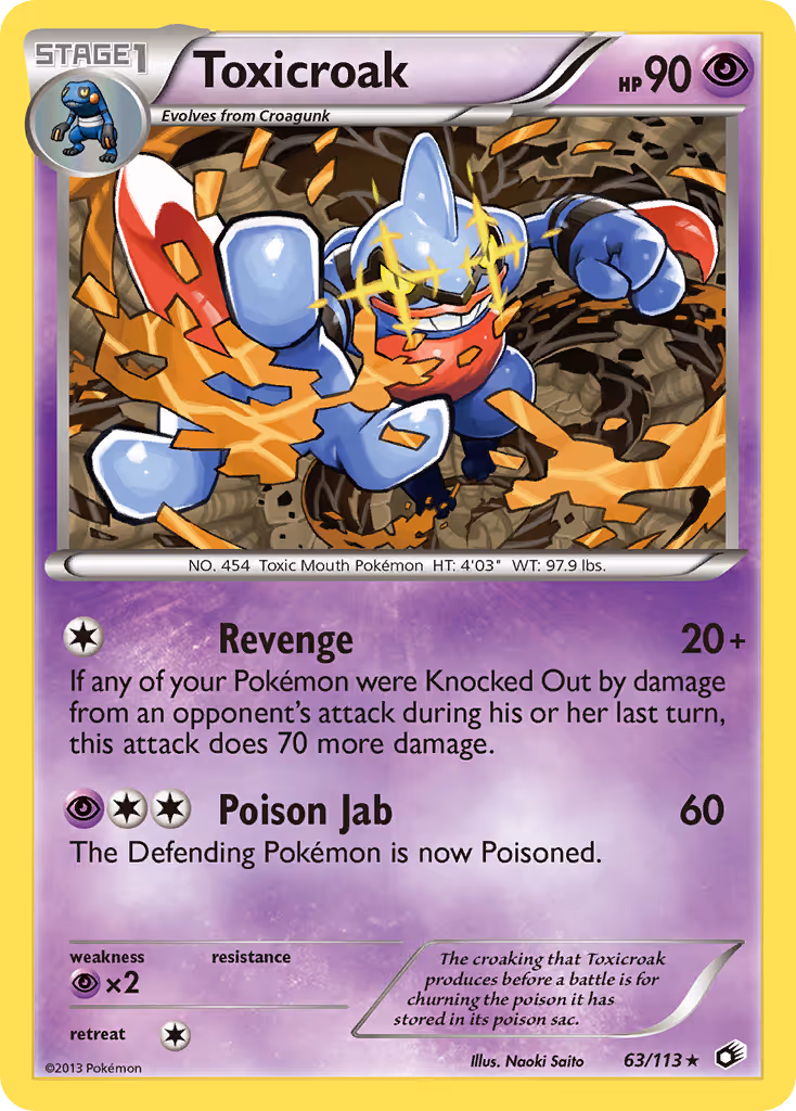 Toxicroak 63/113 Pokemon card