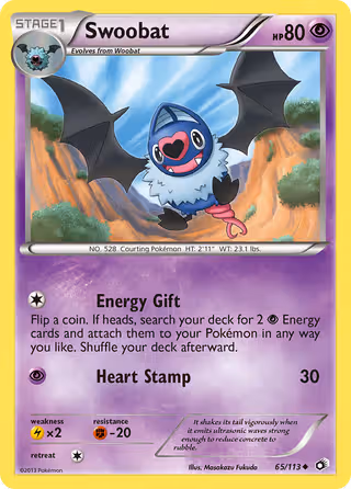 Swoobat 65/113 Pokemon card