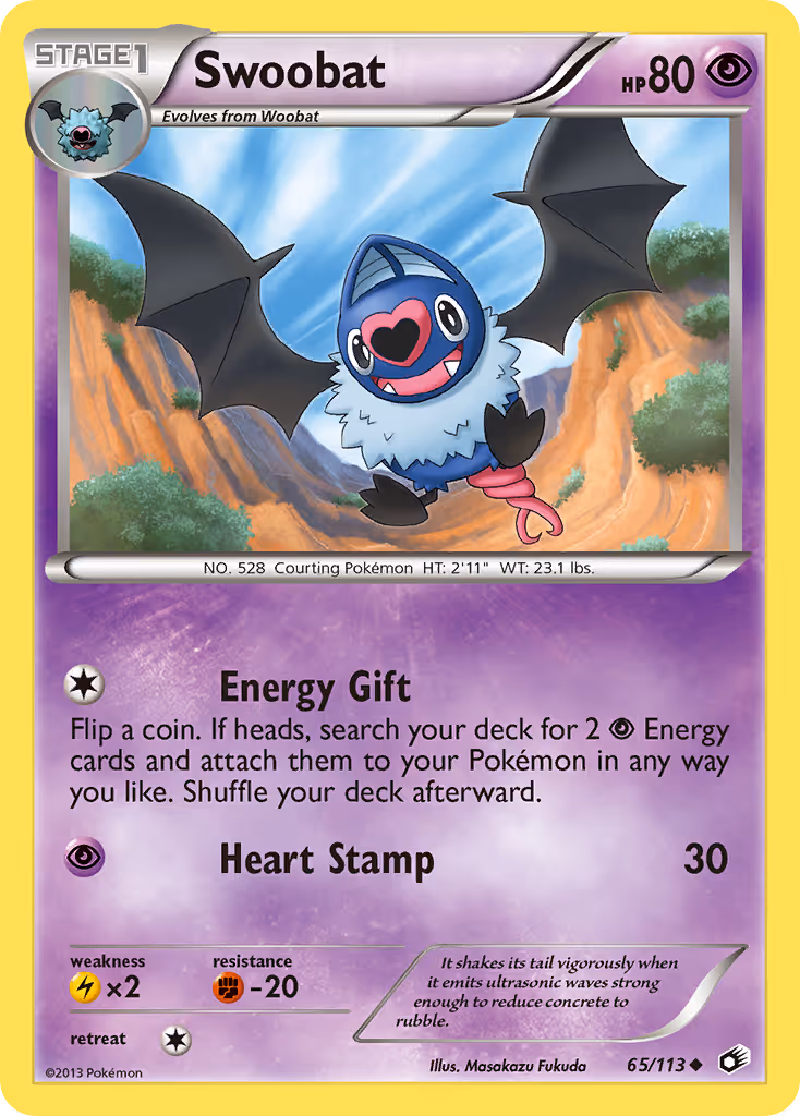 Swoobat 65/113 Pokemon card