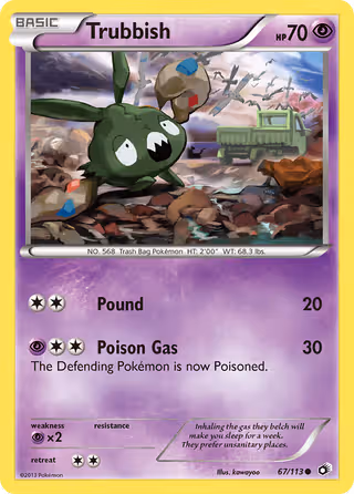 Trubbish 67/113 Pokemon card