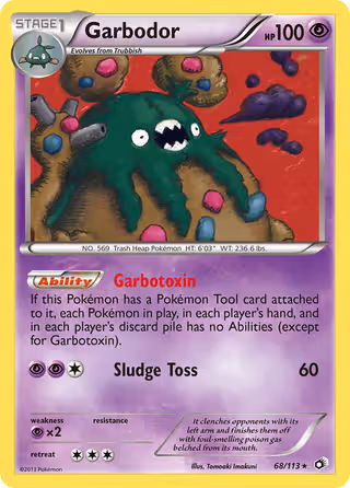 Garbodor 68/113 Pokemon card