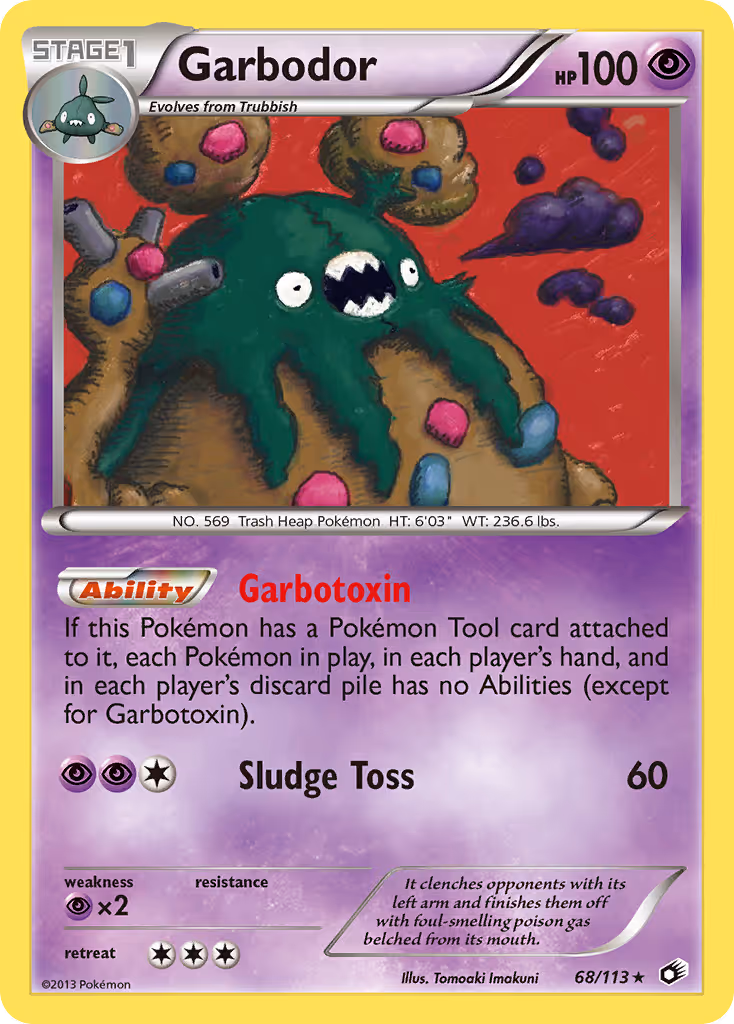Garbodor 68/113 Pokemon card