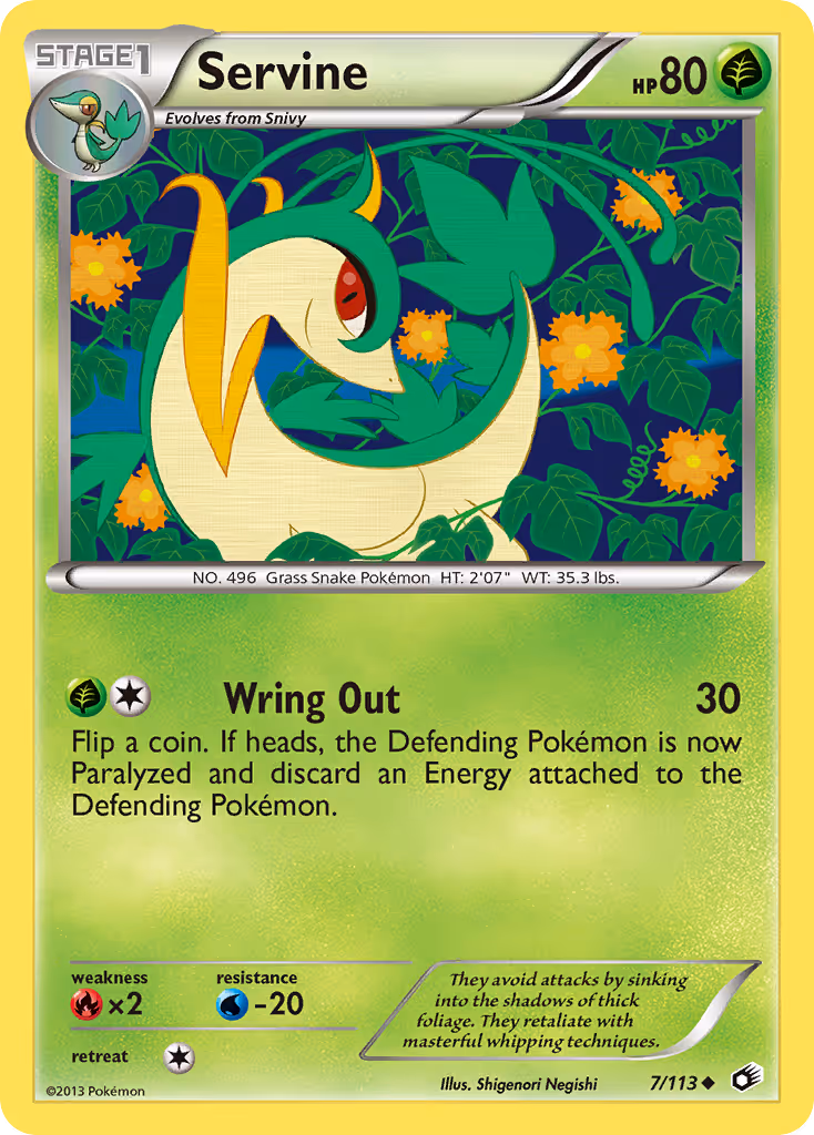 Servine 7/113 Pokemon card