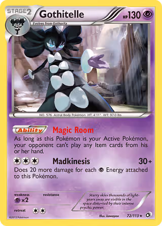 Gothitelle 72/113 Pokemon card