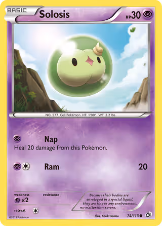 Solosis 74/113 Pokemon card
