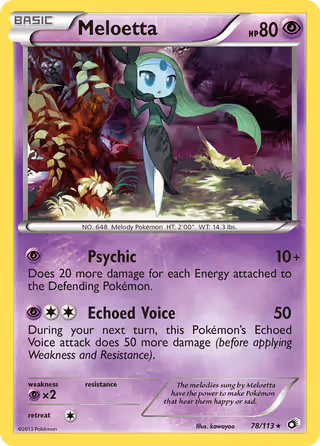 Meloetta 78/113 Pokemon card