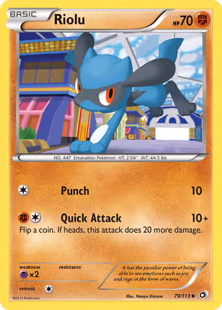 Riolu 79/113 Pokemon card