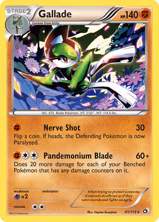 Gallade 81/113 Pokemon card