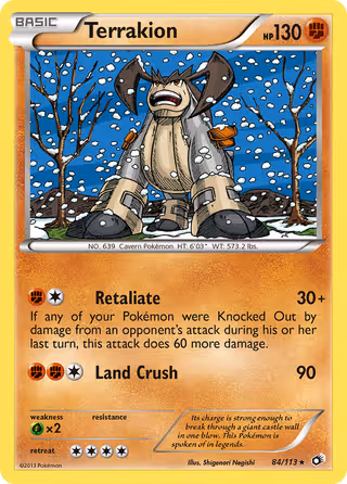 Terrakion 84/113 Pokemon card