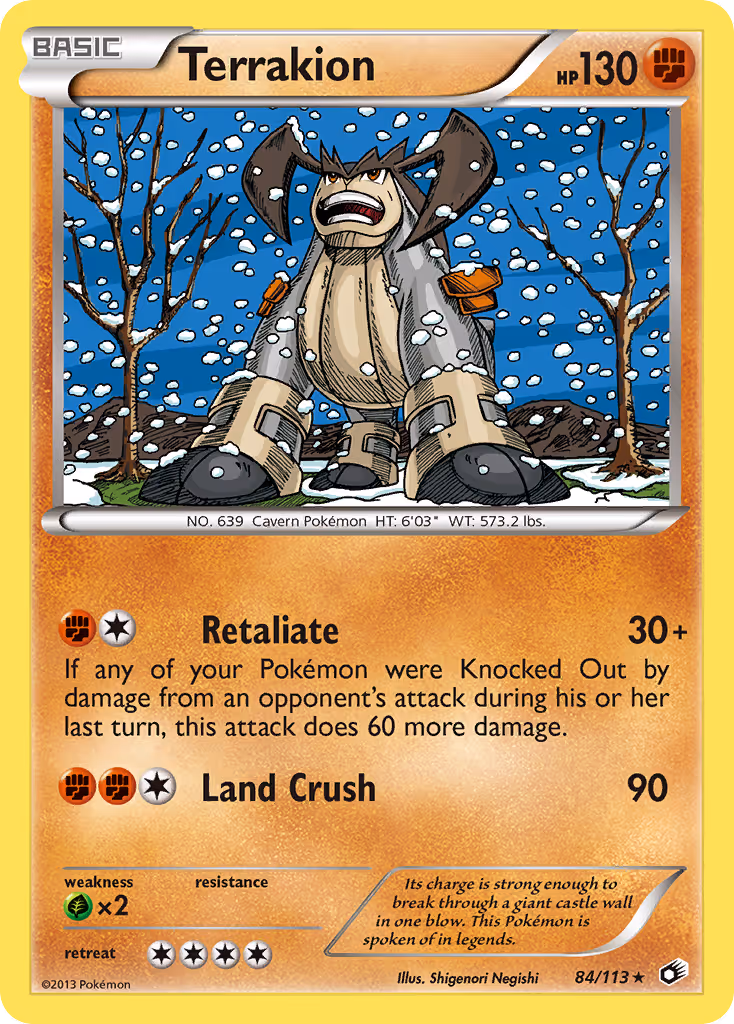 Terrakion 84/113 Pokemon card