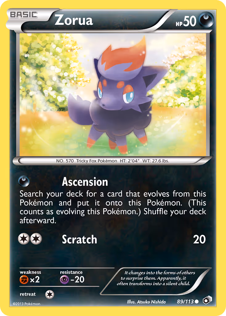 Zorua 89/113 Pokemon card