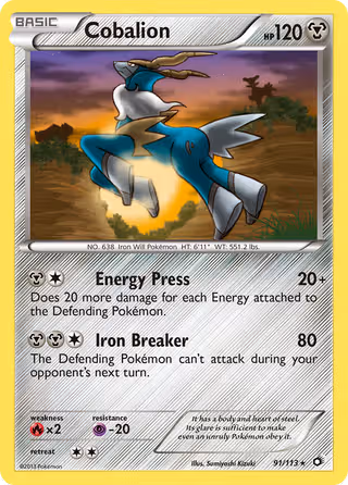 Cobalion 91/113 Pokemon card