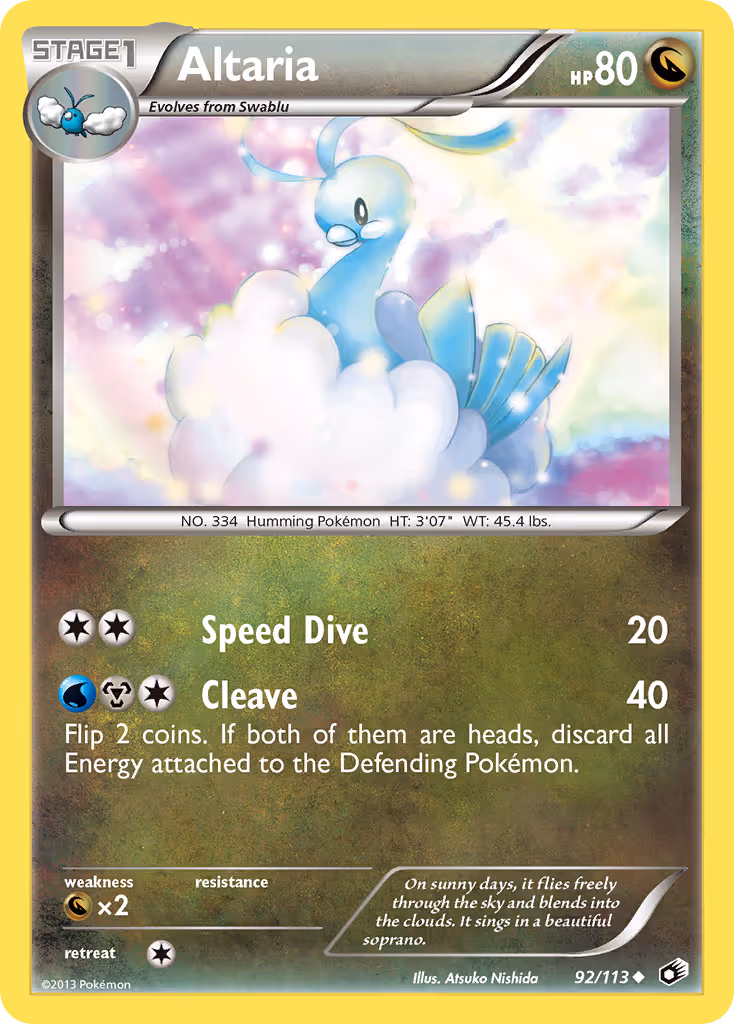 Altaria 92/113 Pokemon card