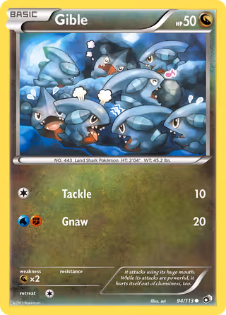 Gible 94/113 Pokemon card