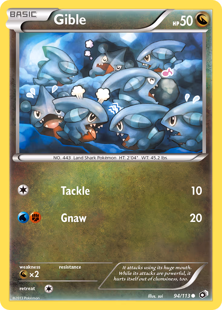 Gible 94/113 Pokemon card