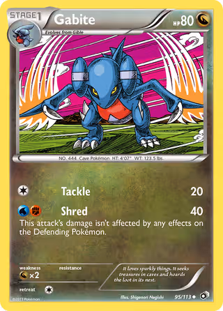 Gabite 95/113 Pokemon card