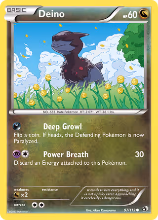 Deino 97/113 Pokemon card