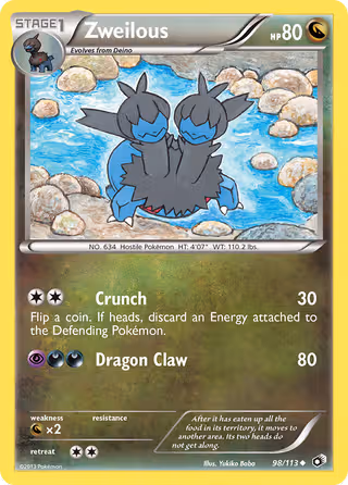 Zweilous 98/113 Pokemon card