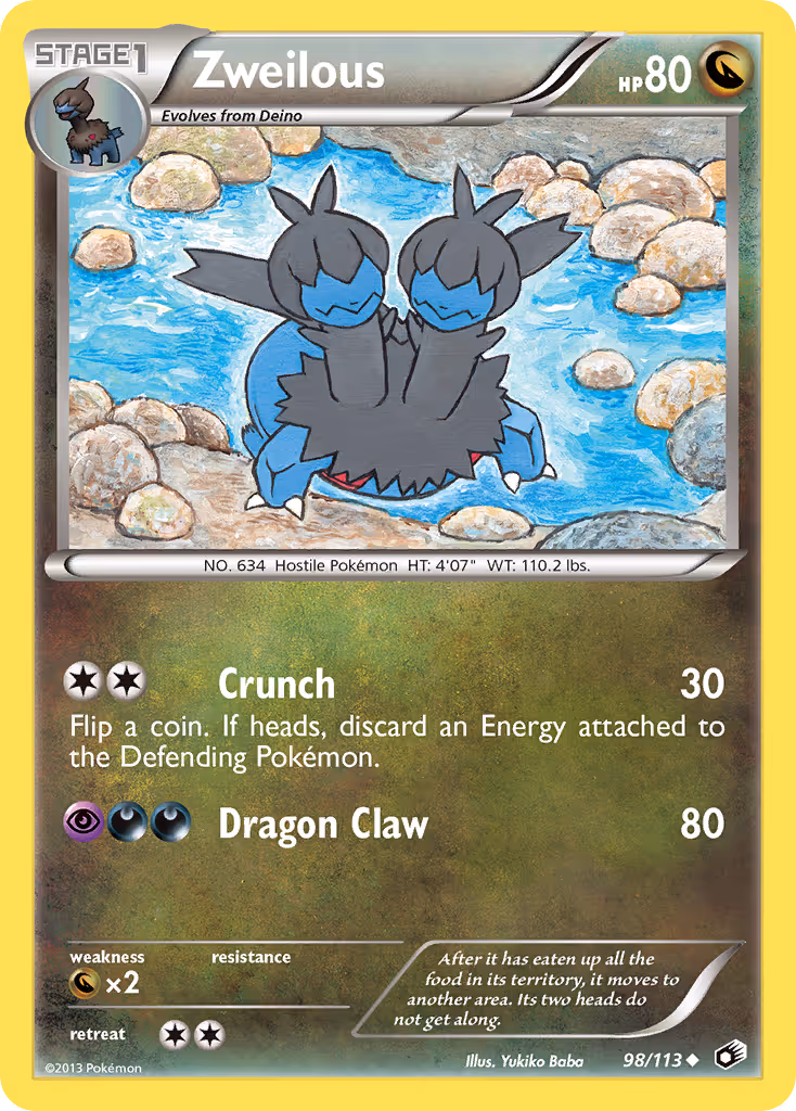 Zweilous 98/113 Pokemon card