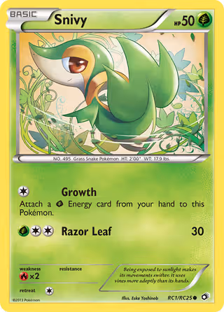 Snivy RC1 Pokemon card