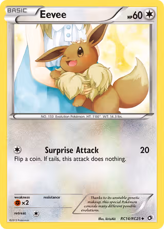 Eevee RC14 Pokemon card