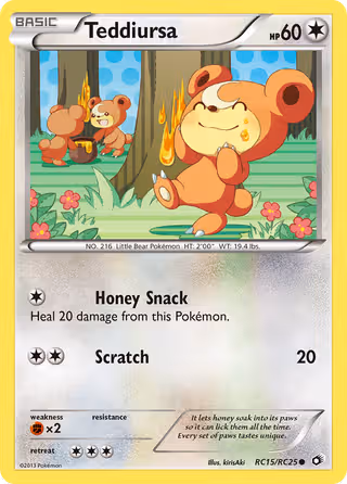 Teddiursa RC15 Pokemon card