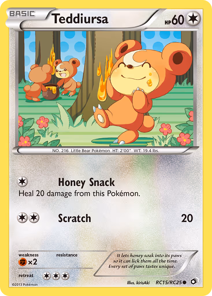 Teddiursa RC15 Pokemon card