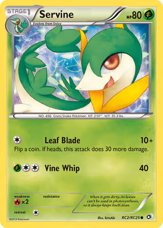 Servine RC2 Pokemon card