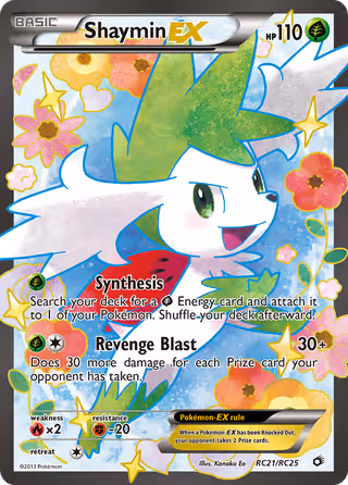 Shaymin-EX RC21 Pokemon card