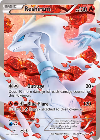 Reshiram RC22 Pokemon card