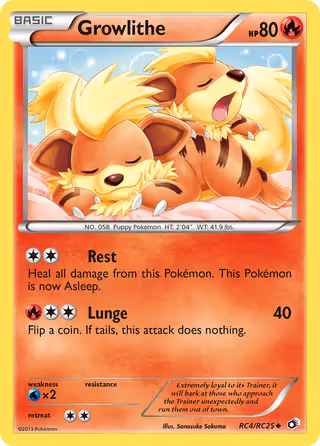 Growlithe RC4 Pokemon card