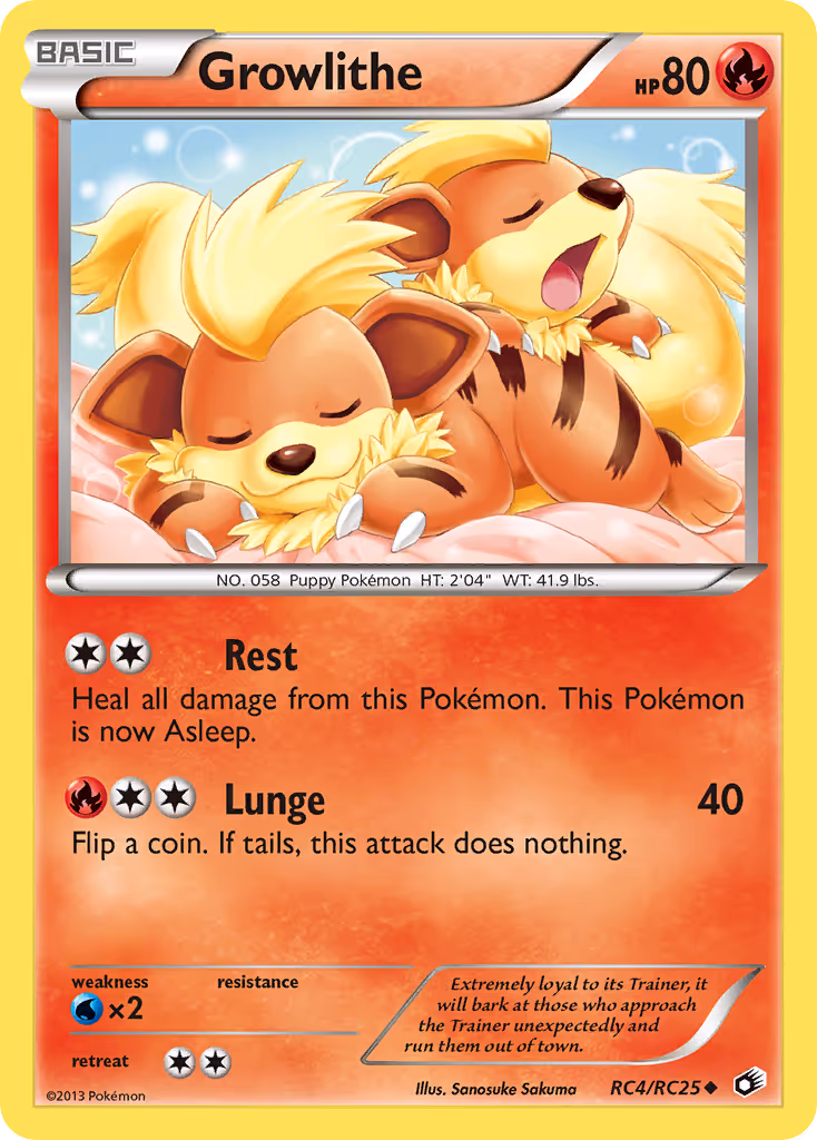 Growlithe RC4 Pokemon card