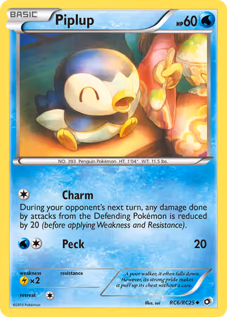 Piplup RC6 Pokemon card