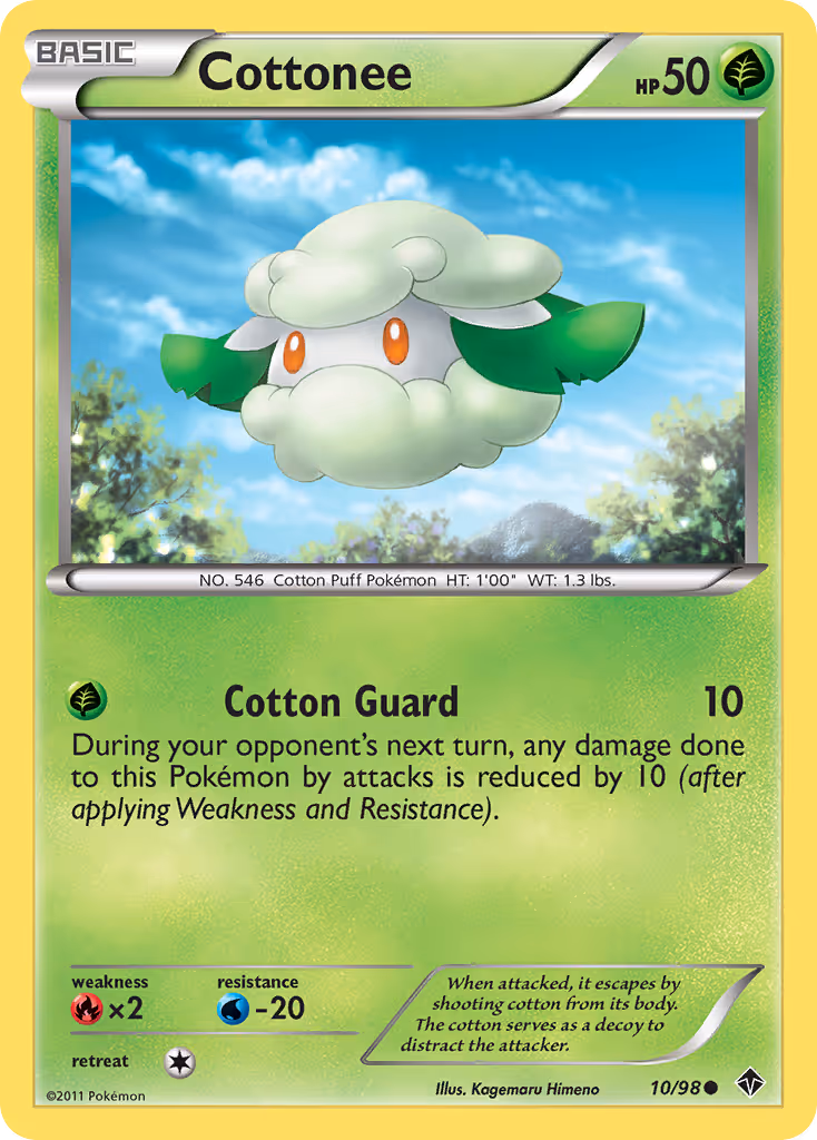 Cottonee 10/98 Pokemon card