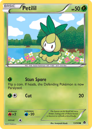 Petilil 13/98 Pokemon card