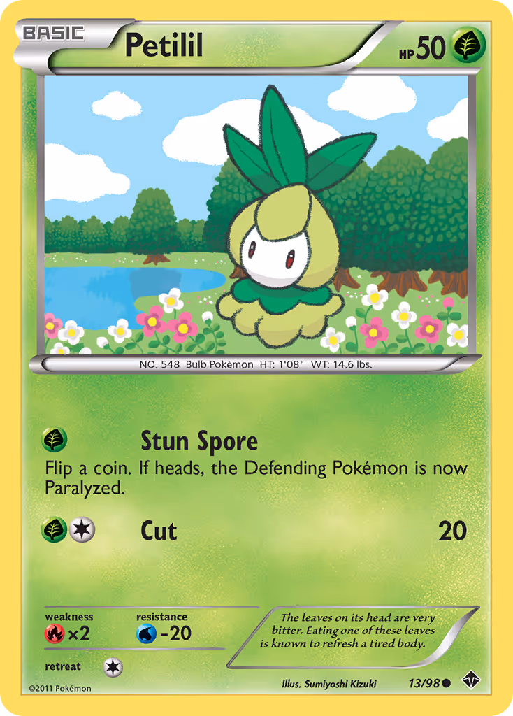 Petilil 13/98 Pokemon card